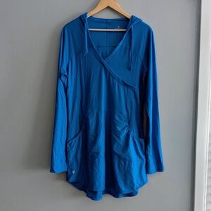 Athleta Vibrant Blue Swim Cover-up Dress With Hood